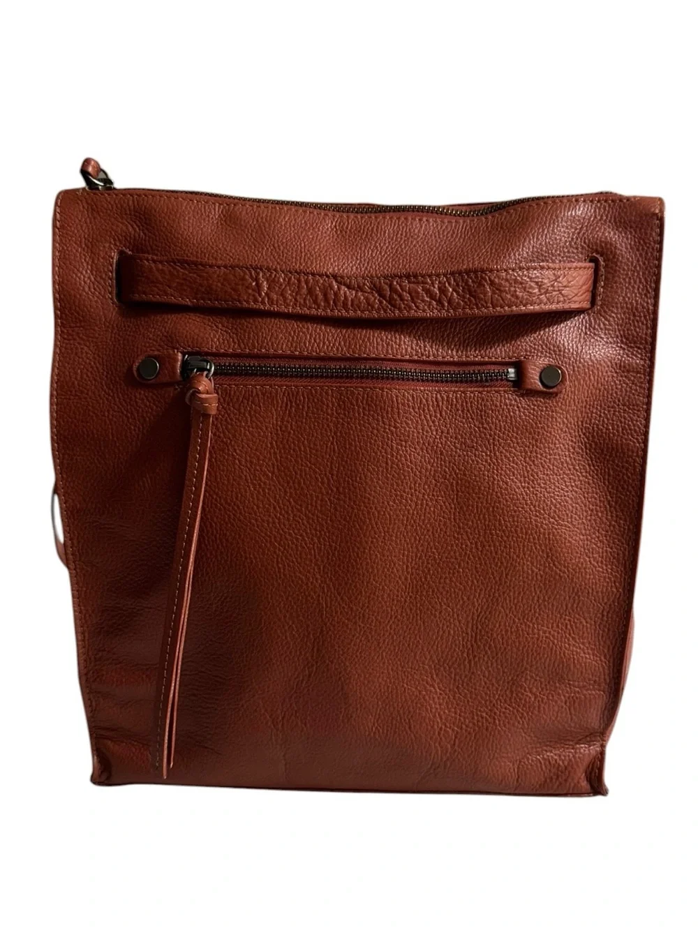 Kooba Brown Pebbled Leather BackPack Quiet Luxury Minimalist Academia Bohemian